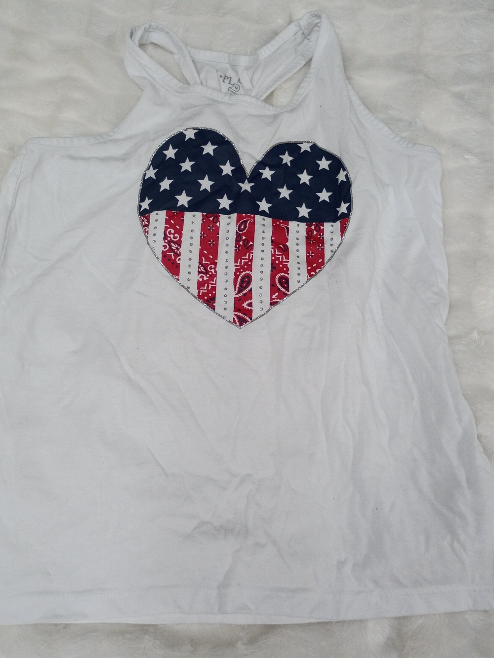 White Women's Skirt with Americana Heart Patch